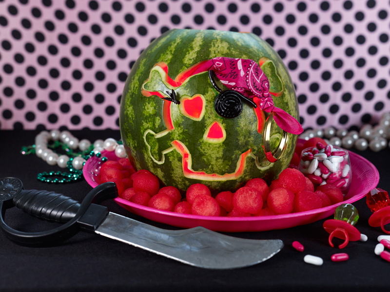 Watermelon Pirate Girl Skull