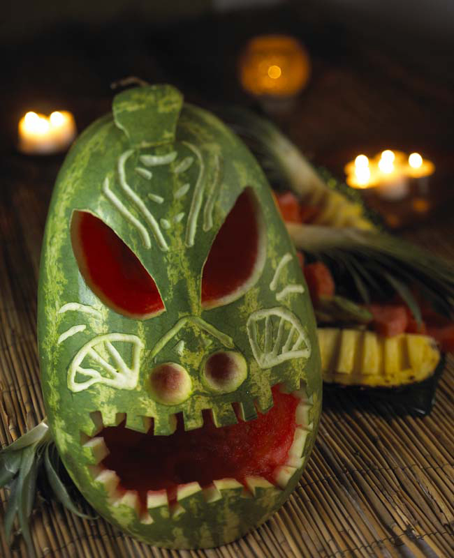 Watermelon Tiki Mask Table Decoration